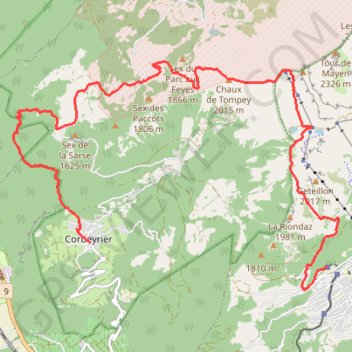 Itinéraire Corbeyrier - Leysin, distance, dénivelé, altitude, carte, profil, trace GPS