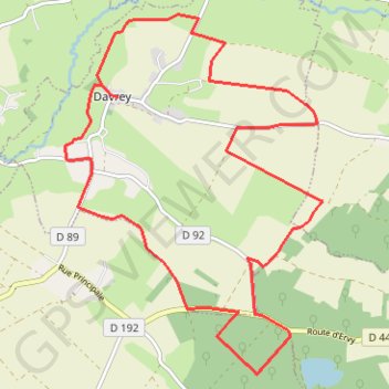 Itinéraire Circuit de Davrey, distance, dénivelé, altitude, carte, profil, trace GPS