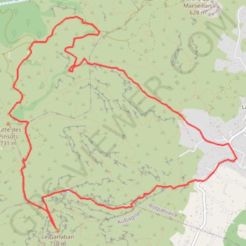 Itinéraire Les marmites du garlaban, distance, dénivelé, altitude, carte, profil, trace GPS