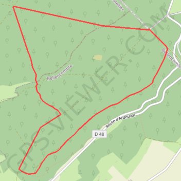 Itinéraire Boucle en Forêt d'Eawy entre Ardouval et Saint-Hellier, distance, dénivelé, altitude, carte, profil, trace GPS