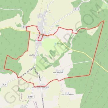Itinéraire Circuit du château - Menou, distance, dénivelé, altitude, carte, profil, trace GPS