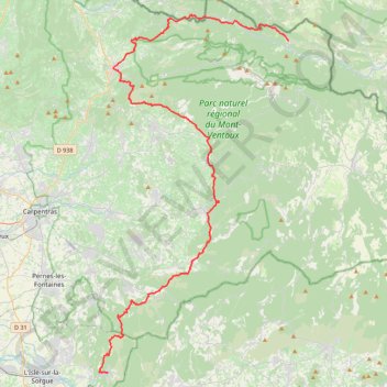 Itinéraire GR91 Randonnée de Brantes à Fontaine-de-Vaucluse (Vaucluse), distance, dénivelé, altitude, carte, profil, trace GPS
