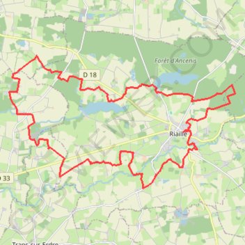 Itinéraire Riaillé - Vallée de l'Erdre, distance, dénivelé, altitude, carte, profil, trace GPS