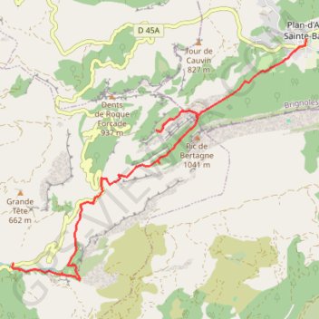 Itinéraire Parc Saint Pons-Grande Baume, distance, dénivelé, altitude, carte, profil, trace GPS