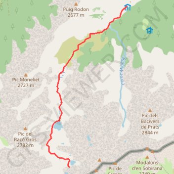 Itinéraire Carança-Les lacs depuis le refuge du Ras de la Carança, distance, dénivelé, altitude, carte, profil, trace GPS