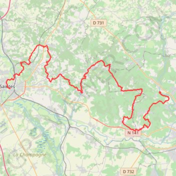Itinéraire Cherves Saintes, distance, dénivelé, altitude, carte, profil, trace GPS
