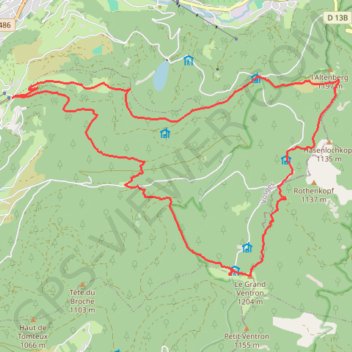 Itinéraire Grand Ventron, distance, dénivelé, altitude, carte, profil, trace GPS
