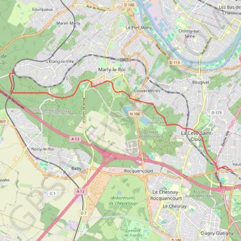 Itinéraire De Saint Nom la Bretéche à Vaucresson, distance, dénivelé, altitude, carte, profil, trace GPS