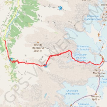 Itinéraire Vers le Grand Paradis, distance, dénivelé, altitude, carte, profil, trace GPS