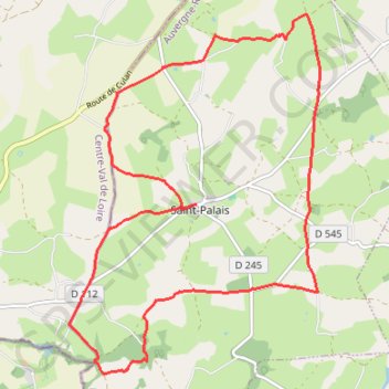 Itinéraire Saint-Palais, les 3 régions, distance, dénivelé, altitude, carte, profil, trace GPS