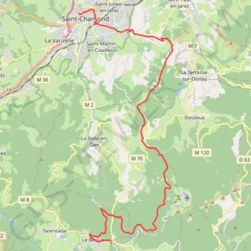 Itinéraire Descente du Bessat à Saint Chamond, distance, dénivelé, altitude, carte, profil, trace GPS