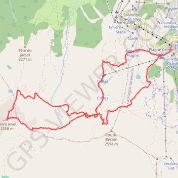 Itinéraire Mont Jovet - Roc du Bécoin, distance, dénivelé, altitude, carte, profil, trace GPS