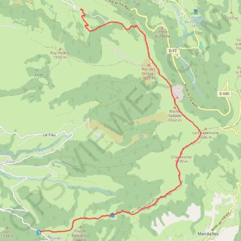 Itinéraire Du col de Legal à Récusset, distance, dénivelé, altitude, carte, profil, trace GPS
