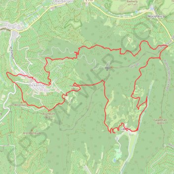 Itinéraire Liliental, Bickensohl, Lösshohlwege-Pfad, distance, dénivelé, altitude, carte, profil, trace GPS