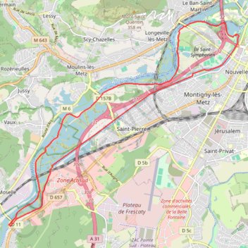 Itinéraire Le long de la Moselle, distance, dénivelé, altitude, carte, profil, trace GPS