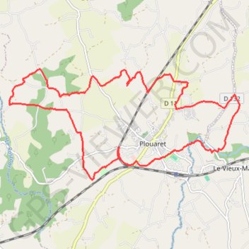 Itinéraire Autour de Plouaret, distance, dénivelé, altitude, carte, profil, trace GPS