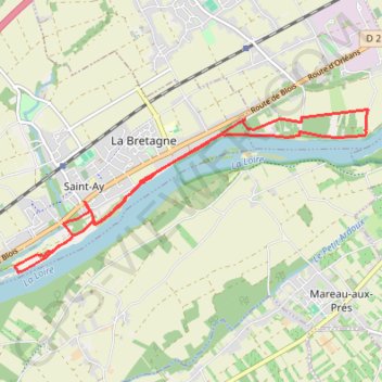 Itinéraire Bord de loire, distance, dénivelé, altitude, carte, profil, trace GPS