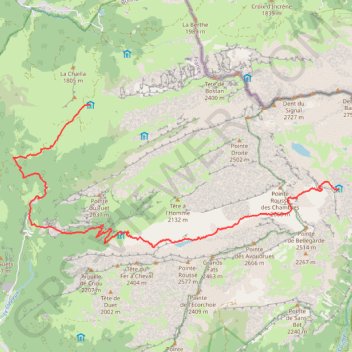 Itinéraire Traversée des Alpes - Étape 5, distance, dénivelé, altitude, carte, profil, trace GPS