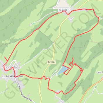 Itinéraire De vals en crêts à Bonnétage, distance, dénivelé, altitude, carte, profil, trace GPS