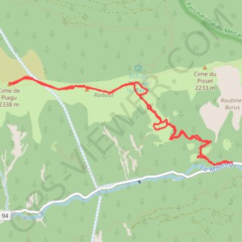 Itinéraire Cime du Piagu, distance, dénivelé, altitude, carte, profil, trace GPS