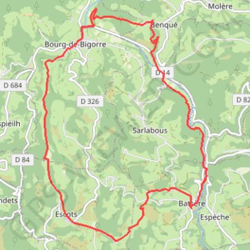 Itinéraire Batsère, distance, dénivelé, altitude, carte, profil, trace GPS