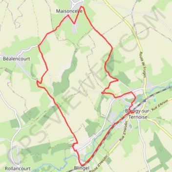 Itinéraire Sentier des Vallons - Blangy-sur-Ternoise, distance, dénivelé, altitude, carte, profil, trace GPS