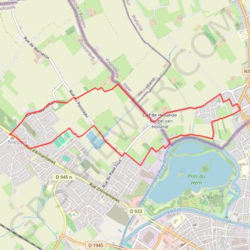 Itinéraire De Nieppe à la Lys, distance, dénivelé, altitude, carte, profil, trace GPS