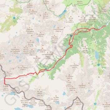 Itinéraire Grande Fache, distance, dénivelé, altitude, carte, profil, trace GPS