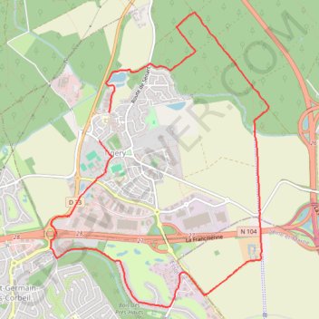 Itinéraire Tigery en bordure de la forêt de Sénart, distance, dénivelé, altitude, carte, profil, trace GPS