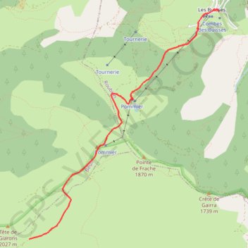 Itinéraire alain prop - tête de giarons, distance, dénivelé, altitude, carte, profil, trace GPS