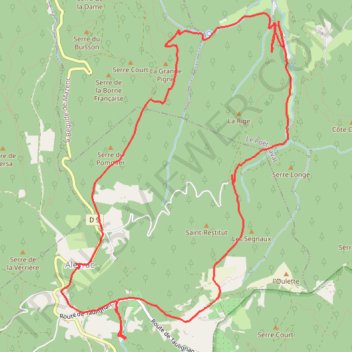 Itinéraire Aleyrac, distance, dénivelé, altitude, carte, profil, trace GPS