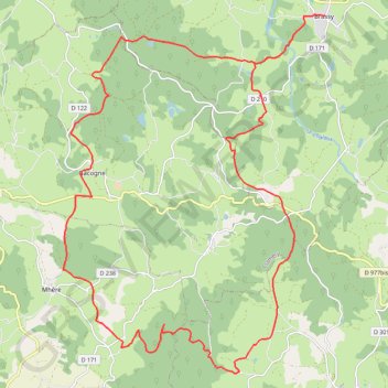 Itinéraire Parc du Morvan - Brassy, distance, dénivelé, altitude, carte, profil, trace GPS