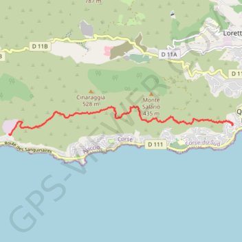 Itinéraire Sentier des crêtes (de Berthault à Vignola), distance, dénivelé, altitude, carte, profil, trace GPS