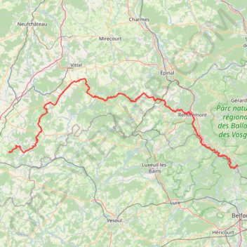 Itinéraire GR 7, distance, dénivelé, altitude, carte, profil, trace GPS