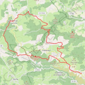 Itinéraire Boucle depuis Faury par Saint Bonnet le Courreau, distance, dénivelé, altitude, carte, profil, trace GPS