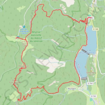 Itinéraire Grand Ventron, distance, dénivelé, altitude, carte, profil, trace GPS