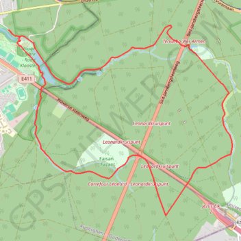 Itinéraire Oudergem, distance, dénivelé, altitude, carte, profil, trace GPS