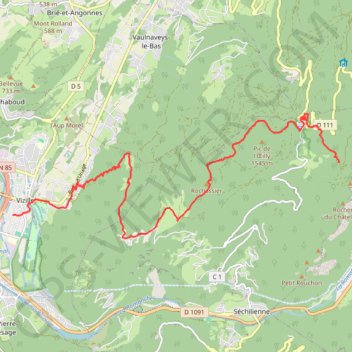 Itinéraire Fond froide - Luitel - Vizille, distance, dénivelé, altitude, carte, profil, trace GPS