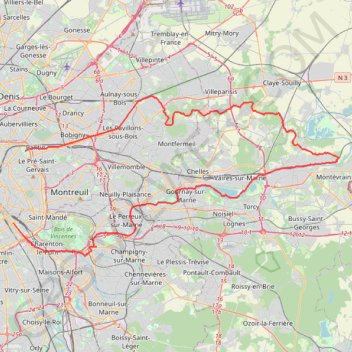 Itinéraire Ourcq - Dhuis - Marne, distance, dénivelé, altitude, carte, profil, trace GPS