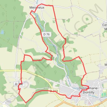 Itinéraire Donnemarie-Dontilly, distance, dénivelé, altitude, carte, profil, trace GPS