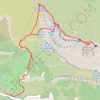 Itinéraire La Croix de Provence depuis le Plan d'Enchois, distance, dénivelé, altitude, carte, profil, trace GPS