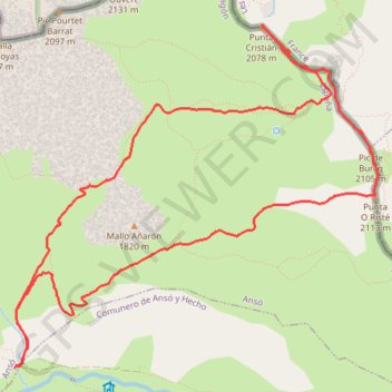 Itinéraire Riste-Burq-Cotdoguy-Marmida, distance, dénivelé, altitude, carte, profil, trace GPS