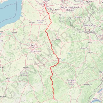 Itinéraire Tourcoing (59200), Nord, Hauts-de-France, France - Pierrefitte-sur-Loire (03470), Allier, Auvergne-Rhône-Alpes, France, distance, dénivelé, altitude, carte, profil, trace GPS