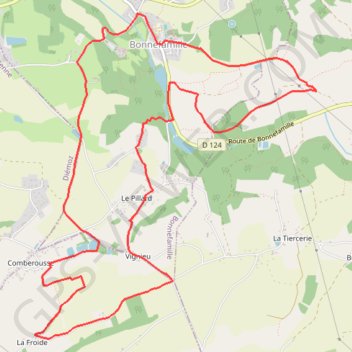 Itinéraire Bonnefamille, distance, dénivelé, altitude, carte, profil, trace GPS