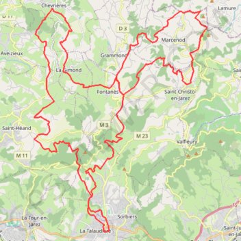 Itinéraire La Talaudièroise - La Talaudière, distance, dénivelé, altitude, carte, profil, trace GPS