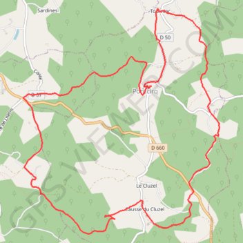 Itinéraire Pontcirq, distance, dénivelé, altitude, carte, profil, trace GPS