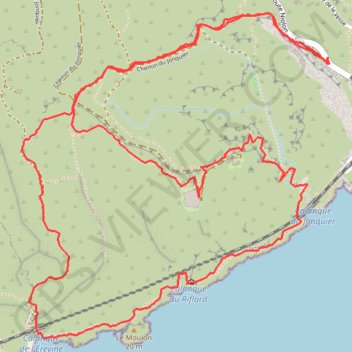 Itinéraire Niolon - Elevine - Niolon, distance, dénivelé, altitude, carte, profil, trace GPS