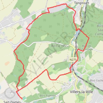 Itinéraire Sart Dames Avelines-2023-02-27_14 km, distance, dénivelé, altitude, carte, profil, trace GPS