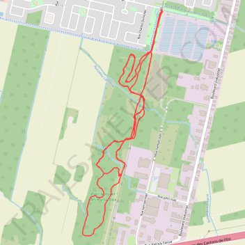 Itinéraire Ski de fond dans le Parc Fonrouge à Chambly, distance, dénivelé, altitude, carte, profil, trace GPS