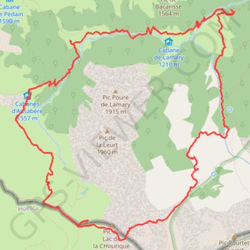 Itinéraire Boucle Lazerque - Ansabère, distance, dénivelé, altitude, carte, profil, trace GPS